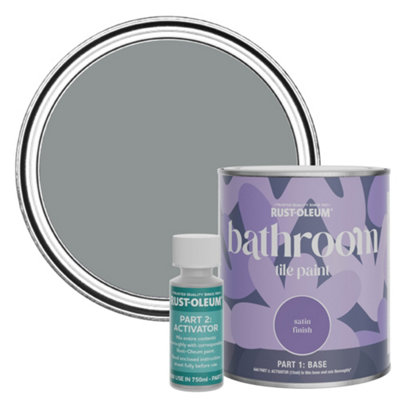 Rust-Oleum Mid-Anthracite Satin Bathroom Tile Paint 750Ml from B&Q