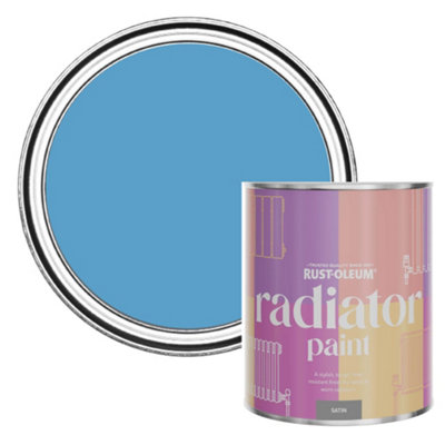 Rust-Oleum Cerulean Satin Radiator Paint 750Ml from B&Q