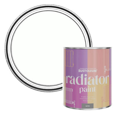 Rust-Oleum Chalk White Satin Radiator Paint 750Ml from B&Q