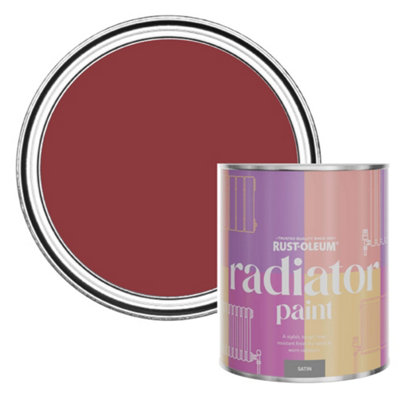 Rust-Oleum Empire Red Satin Radiator Paint 750Ml from B&Q