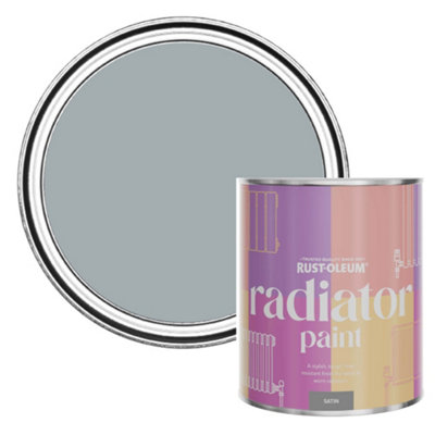 Rust-Oleum Mineral Grey Satin Radiator Paint 750Ml from B&Q