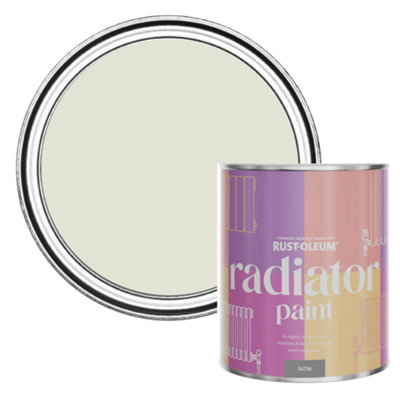 Rust-Oleum Portland Stone Satin Radiator Paint 750Ml from B&Q