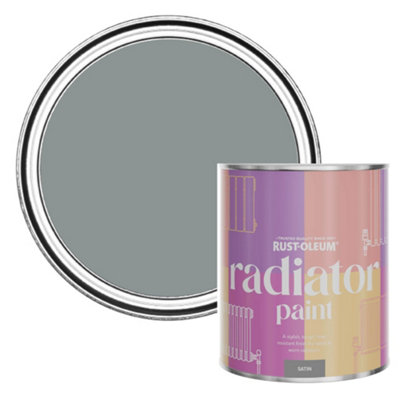 Rust-Oleum Slate Satin Radiator Paint 750Ml from B&Q