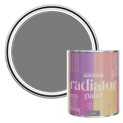 Rust-Oleum Torch Grey Satin Radiator Paint 750Ml from B&Q