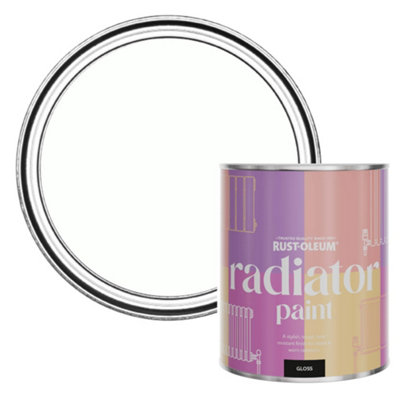 Rust-Oleum Chalk White Gloss Radiator Paint 750Ml from B&Q