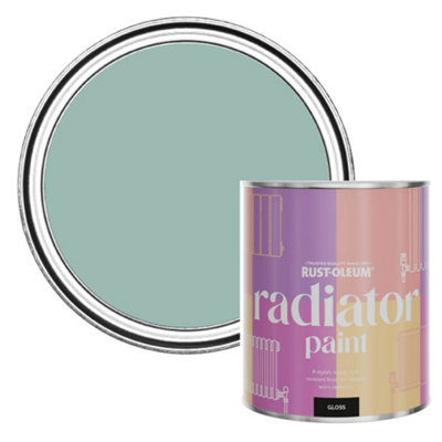 Rust-Oleum Coastal Blue Gloss Radiator Paint 750Ml from B&Q