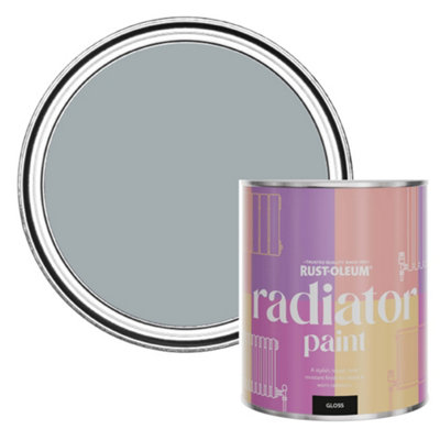 Rust-Oleum Mineral Grey Gloss Radiator Paint 750Ml from B&Q