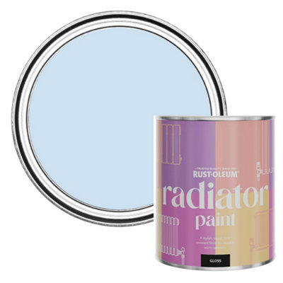 Rust-Oleum Powder Blue Gloss Radiator Paint 750Ml from B&Q