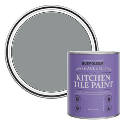 Rust-Oleum Mid-Anthracite Gloss Kitchen Tile Paint 750Ml from B&Q