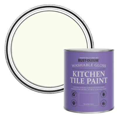 B&Q -  Antique White Gloss Kitchen Tile Paint 750Ml