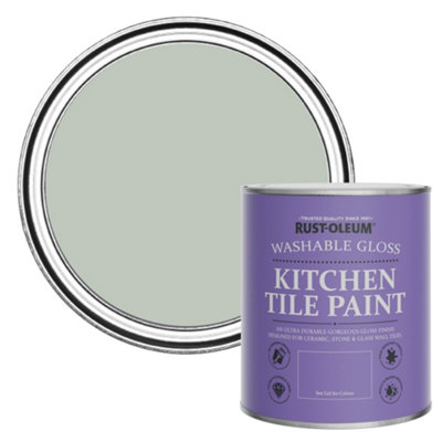 Rust-Oleum Chalk Green Gloss Kitchen Tile Paint 750Ml from B&Q