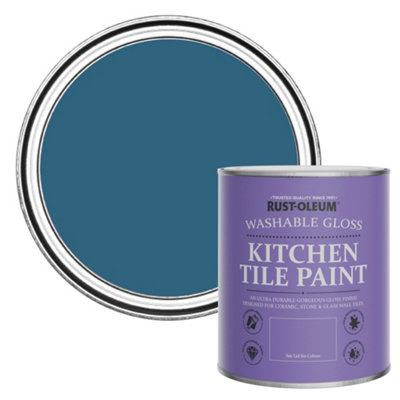 Rust-Oleum Cobalt Gloss Kitchen Tile Paint 750Ml from B&Q