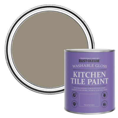 Rust-Oleum Cocoa Gloss Kitchen Tile Paint 750Ml from B&Q