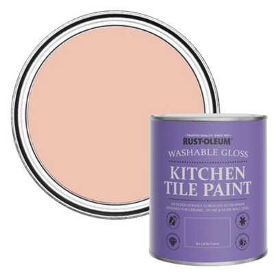 B&Q -  Coral Gloss Kitchen Tile Paint 750Ml
