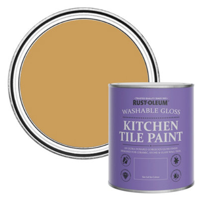 Rust-Oleum Dijon Gloss Kitchen Tile Paint 750Ml from B&Q
