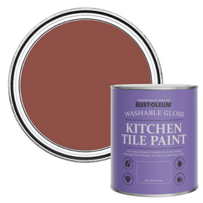 Rust-Oleum Fire Brick Gloss Kitchen Tile Paint 750Ml from B&Q