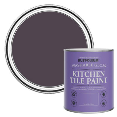 Rust-Oleum Grape Soda Gloss Kitchen Tile Paint 750Ml from B&Q