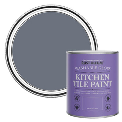 Rust-Oleum Marine Grey Gloss Kitchen Tile Paint 750Ml from B&Q