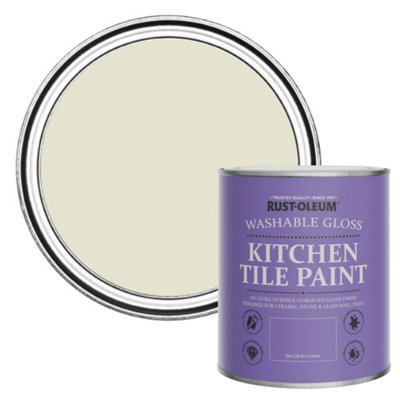 Rust-Oleum Oyster Gloss Kitchen Tile Paint 750Ml from B&Q