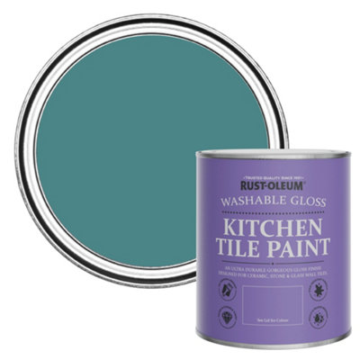 Rust-Oleum Peacock Suit Gloss Kitchen Tile Paint 750Ml from B&Q