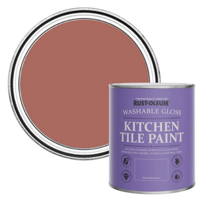 Rust-Oleum Salmon Gloss Kitchen Tile Paint 750Ml from B&Q