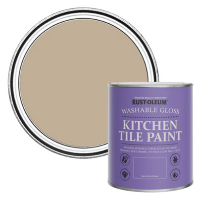 Rust-Oleum Salted Caramel Gloss Kitchen Tile Paint 750Ml from B&Q