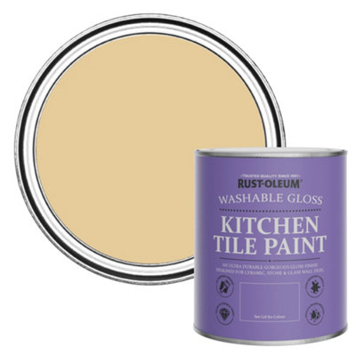 Rust-Oleum Sandstorm Gloss Kitchen Tile Paint 750Ml from B&Q