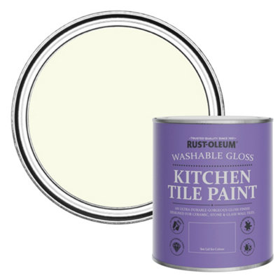 Rust-Oleum Shortbread Gloss Kitchen Tile Paint 750Ml from B&Q