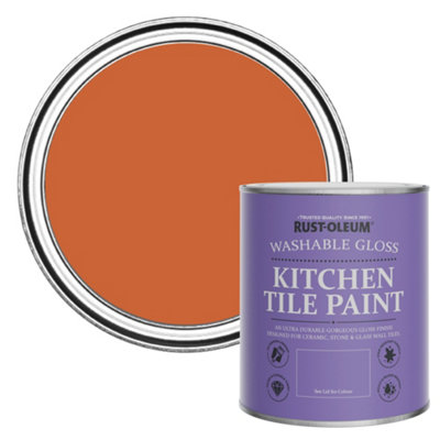 Rust-Oleum Tiger Tea Gloss Kitchen Tile Paint 750Ml from B&Q