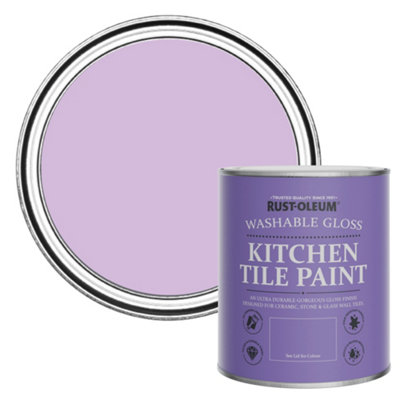 Rust-Oleum Violet Macaroon Gloss Kitchen Tile Paint 750Ml from B&Q