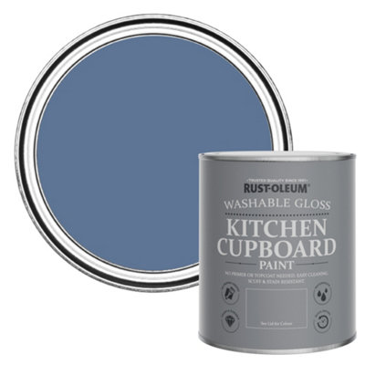 Rust-Oleum Blue River Gloss Kitchen Cupboard Paint 750Ml from B&Q