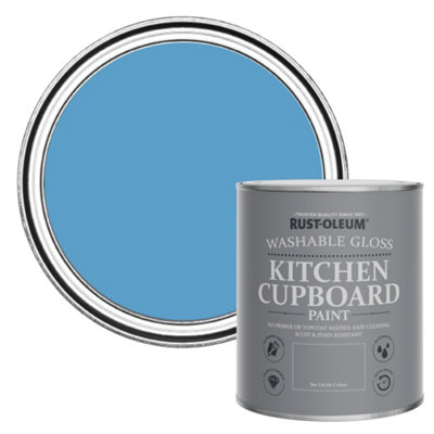 Rust-Oleum Cerulean Gloss Kitchen Cupboard Paint 750Ml from B&Q