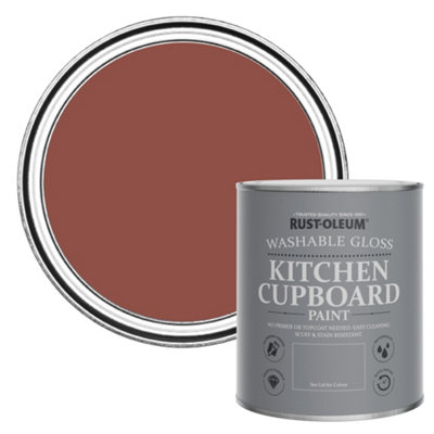 Rust-Oleum Fire Brick Gloss Kitchen Cupboard Paint 750Ml from B&Q