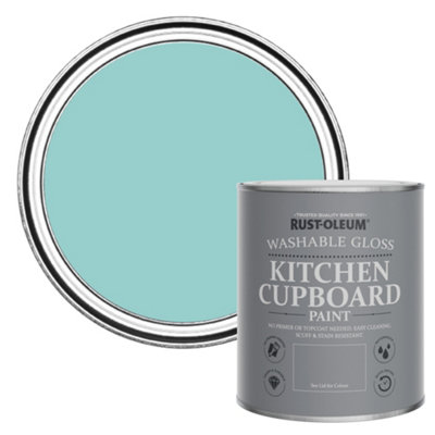 B&Q -  Teal Gloss Kitchen Cupboard Paint 750Ml