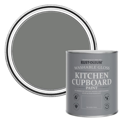 Rust-Oleum Torch Grey Gloss Kitchen Cupboard Paint 750Ml from B&Q