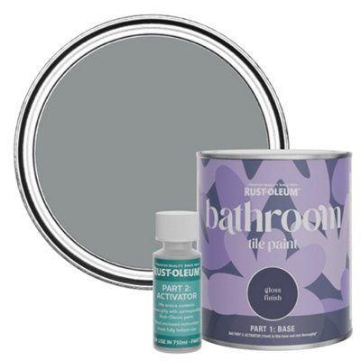 Rust-Oleum Mid-Anthracite Gloss Bathroom Tile Paint 750Ml from B&Q