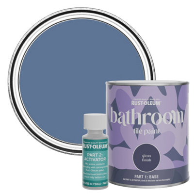 Rust-Oleum Blue River Gloss Bathroom Tile Paint 750Ml from B&Q