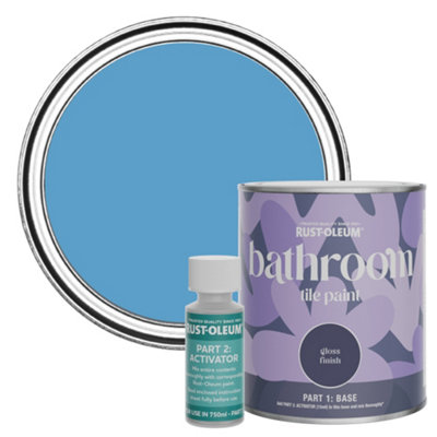 Rust-Oleum Cerulean Gloss Bathroom Tile Paint 750Ml from B&Q