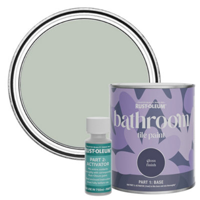 Rust-Oleum Chalk Green Gloss Bathroom Tile Paint 750Ml from B&Q