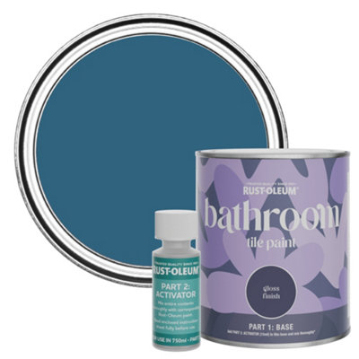 Rust-Oleum Cobalt Gloss Bathroom Tile Paint 750Ml from B&Q