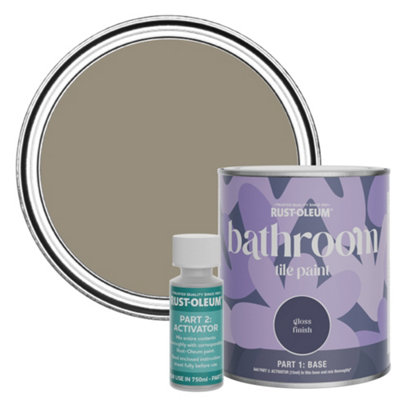 Rust-Oleum Cocoa Gloss Bathroom Tile Paint 750Ml from B&Q