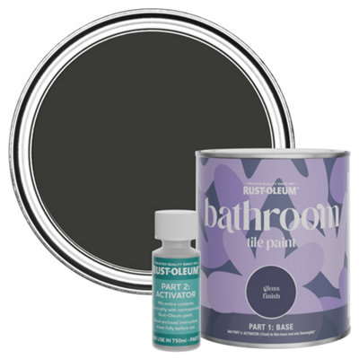 B&Q -  Dark Magic Water-Resistant Bathroom Tile Paint In Gloss Finish 750Ml