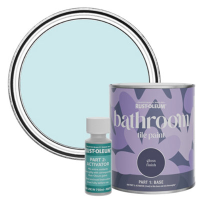 Rust-Oleum Duck Egg Gloss Bathroom Tile Paint 750Ml from B&Q