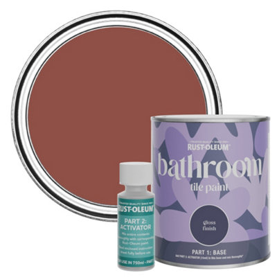 Rust-Oleum Fire Brick Gloss Bathroom Tile Paint 750Ml from B&Q