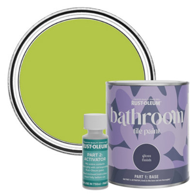 Rust-Oleum Key Lime Gloss Bathroom Tile Paint 750Ml from B&Q