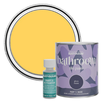 B&Q -  Lemon Jelly Gloss Bathroom Tile Paint 750Ml