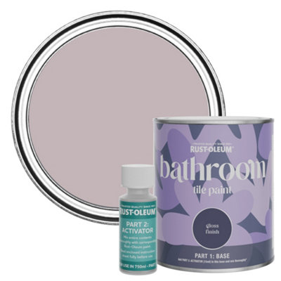 Rust-Oleum Lilac Wine Gloss Bathroom Tile Paint 750Ml from B&Q