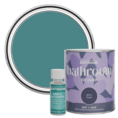 Rust-Oleum Peacock Suit Gloss Bathroom Tile Paint 750Ml from B&Q