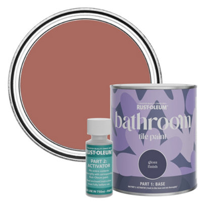 Rust-Oleum Salmon Gloss Bathroom Tile Paint 750Ml from B&Q