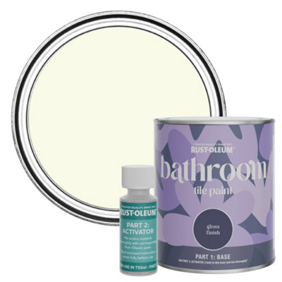 Rust-Oleum Shortbread Gloss Bathroom Tile Paint 750Ml from B&Q
